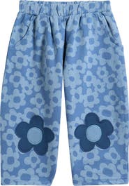 NEXT Kids' Floral Barrel Leg Cotton Pants
