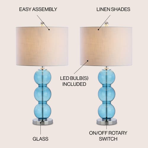Jonathan Y Designs Set Of 2 Bella 27in Glass Triple-sphere Table Lamps