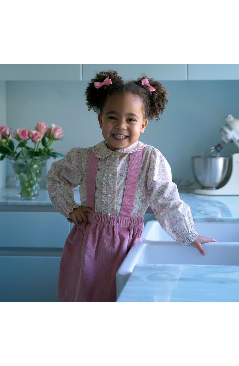 Rachel Riley Floral Blouse Cord Pinafore Set, Alternate, color, Pink