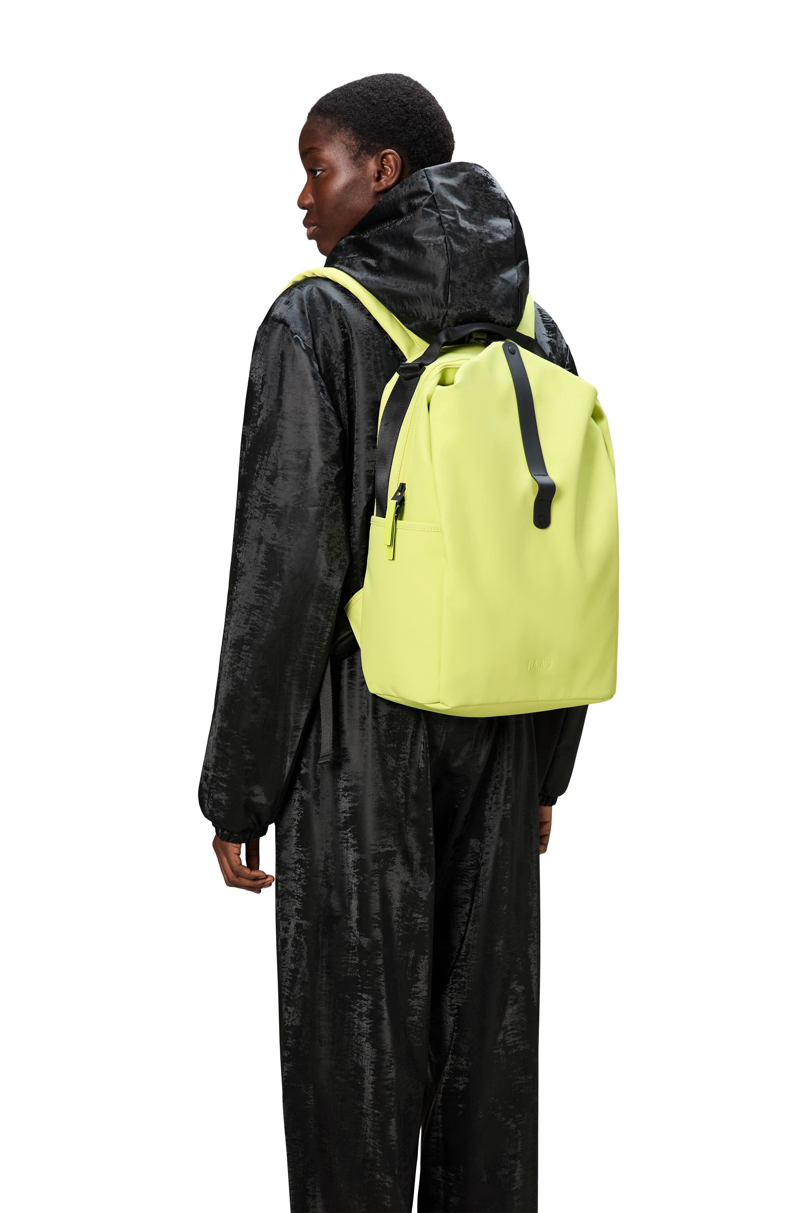 Rains Waterproof Clip Front Backpack, Alternate, color, Acid
