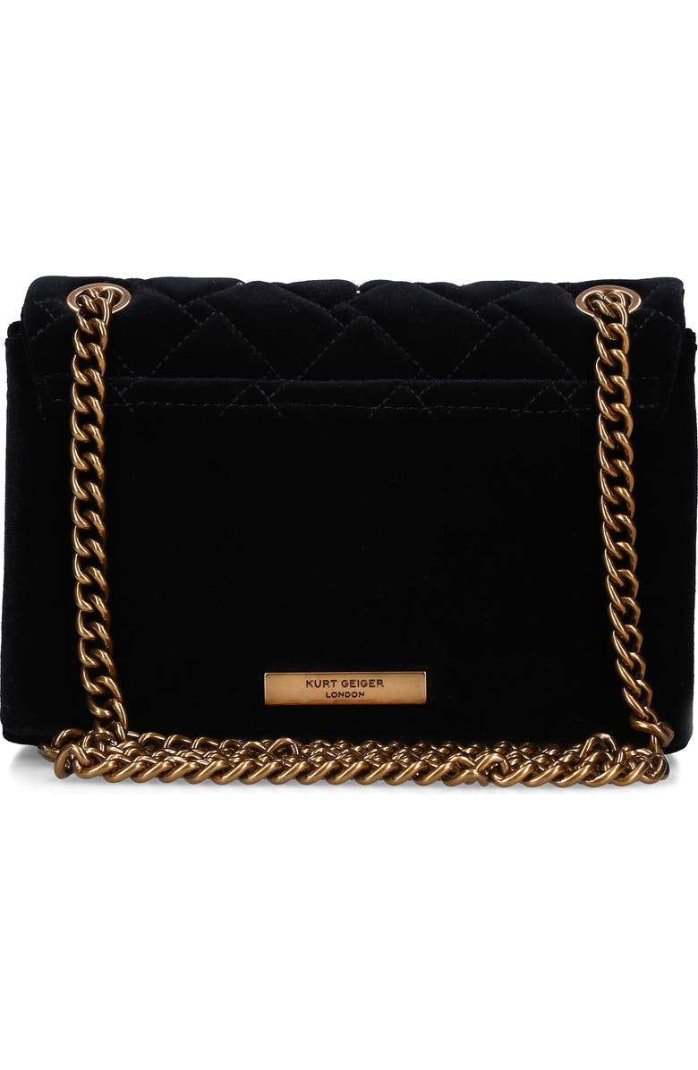 Kurt Geiger London Mini Kensington Eye Quilted Velvet Crossbody Bag, Alternate, color,