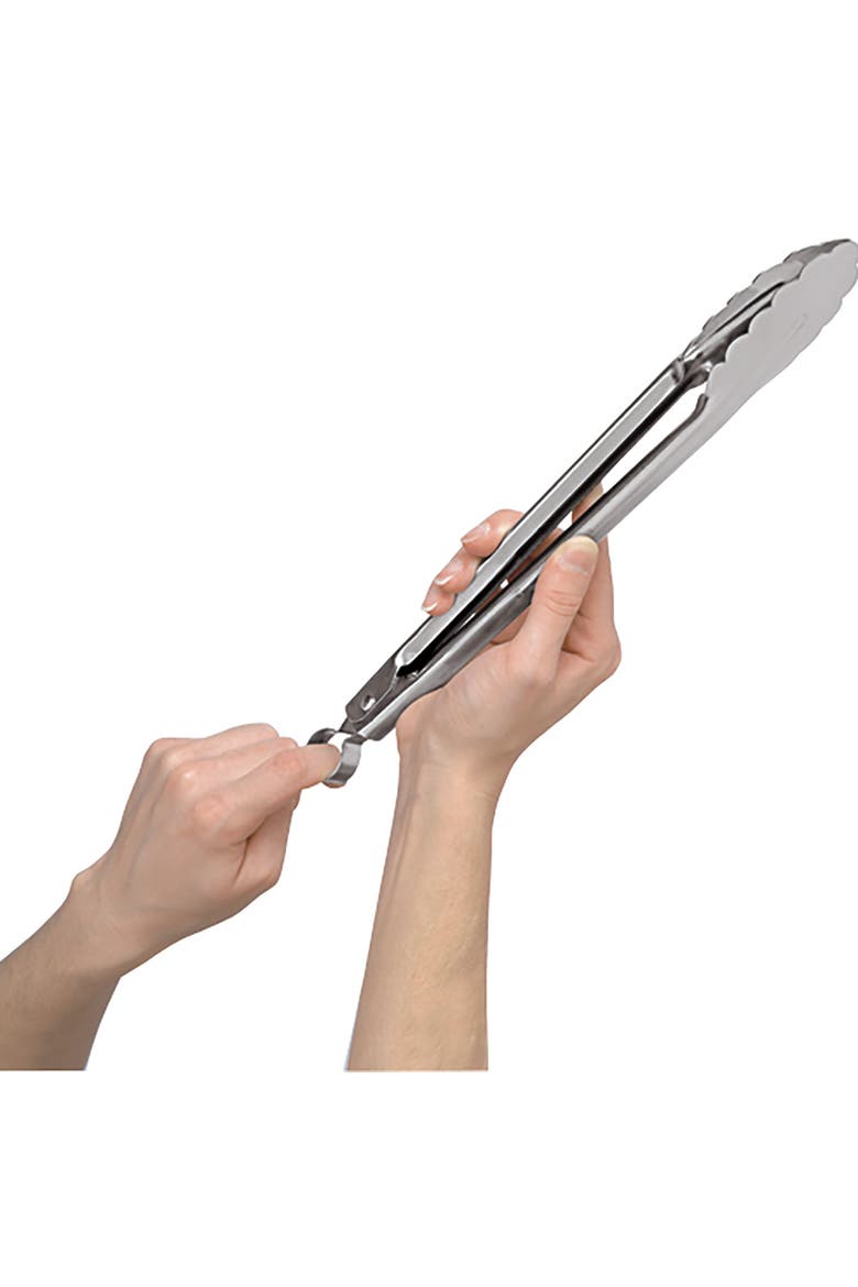 16 Inch Stainless Steel Locking Tongs, Silver, Alternate, color, Silver
