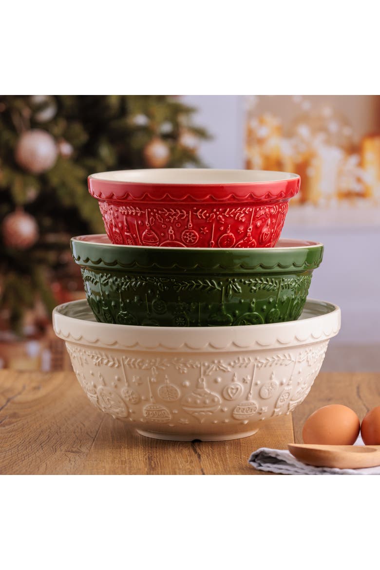 Deck The Halls Size 30 Red Mixing Bowl, 1.15 Quart, Alternate, color, Red