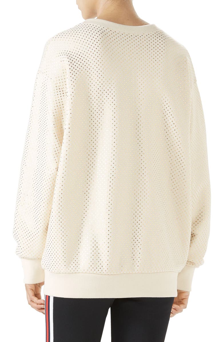 Gucci Metallic Logo Sweatshirt, Alternate, color, 