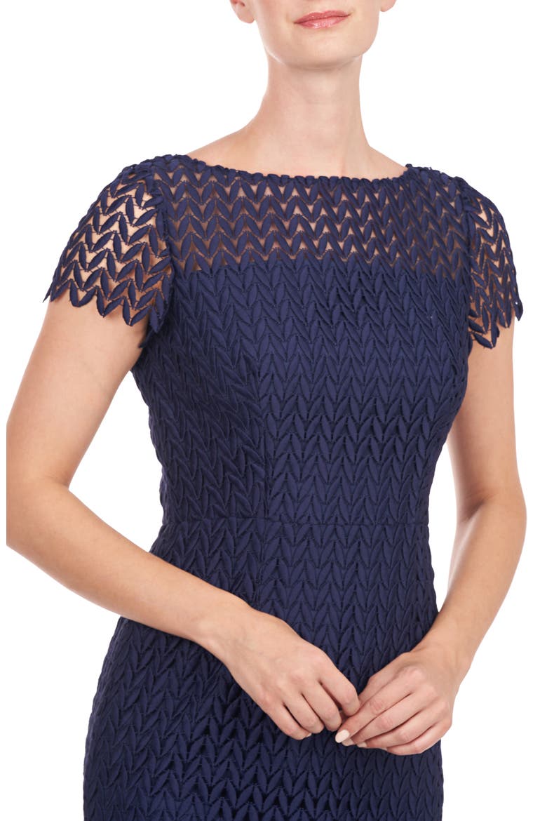 Tatum Floral Lace Midi Cocktail Dress, Alternate, color, MIDNIGHT