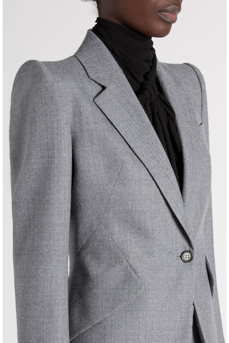 Single Button Wool Jacket, Alternate, color, GREY MELANGE