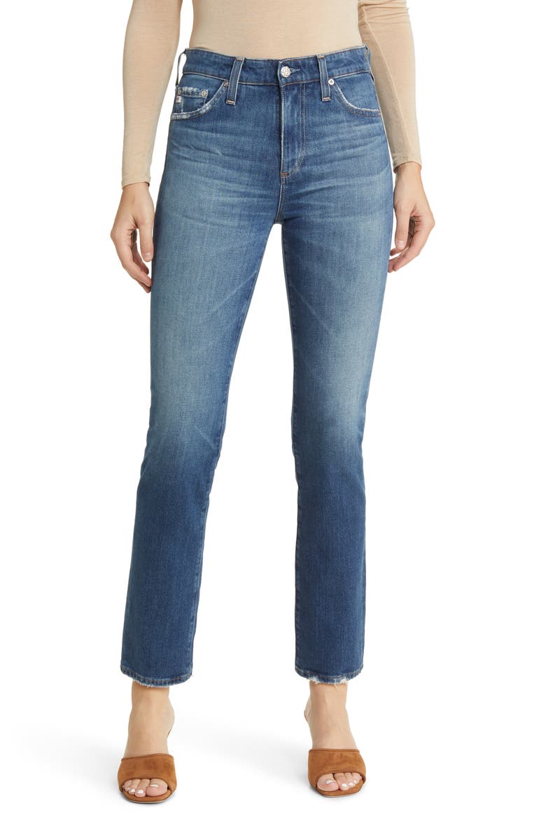 Mari High Waist Slim Straight Leg Jeans, Main, color, 14 YEARS METAPHOR
