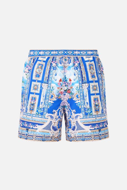 Camilla Mid Length Boardshort With Elastic Waist In Multi