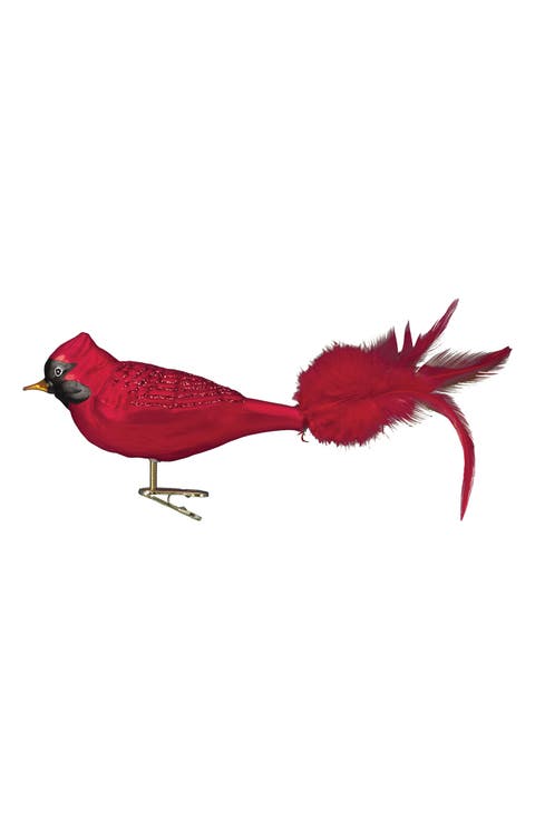 Red Cardinal Glass Ornament