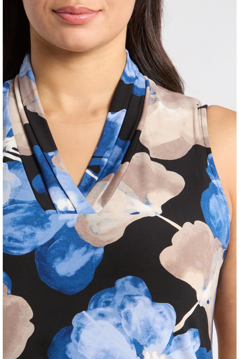 Floral Pleated Jersey Top, Alternate, color, DUTCH BLUE MULTI
