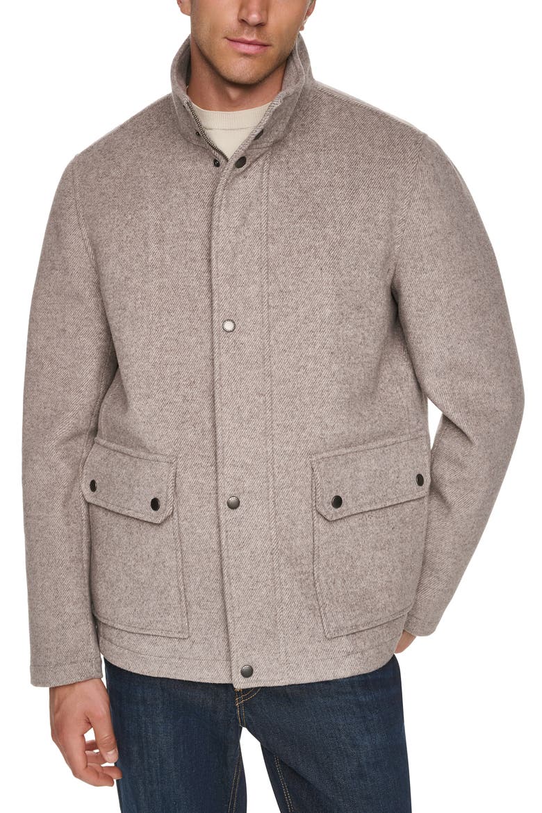 Wool Blend Bomber Jacket, Main, color, GREY