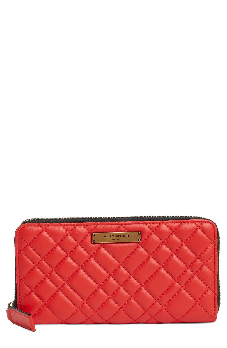 Kurt Geiger London Zip Around Leather Wallet, Main, color,