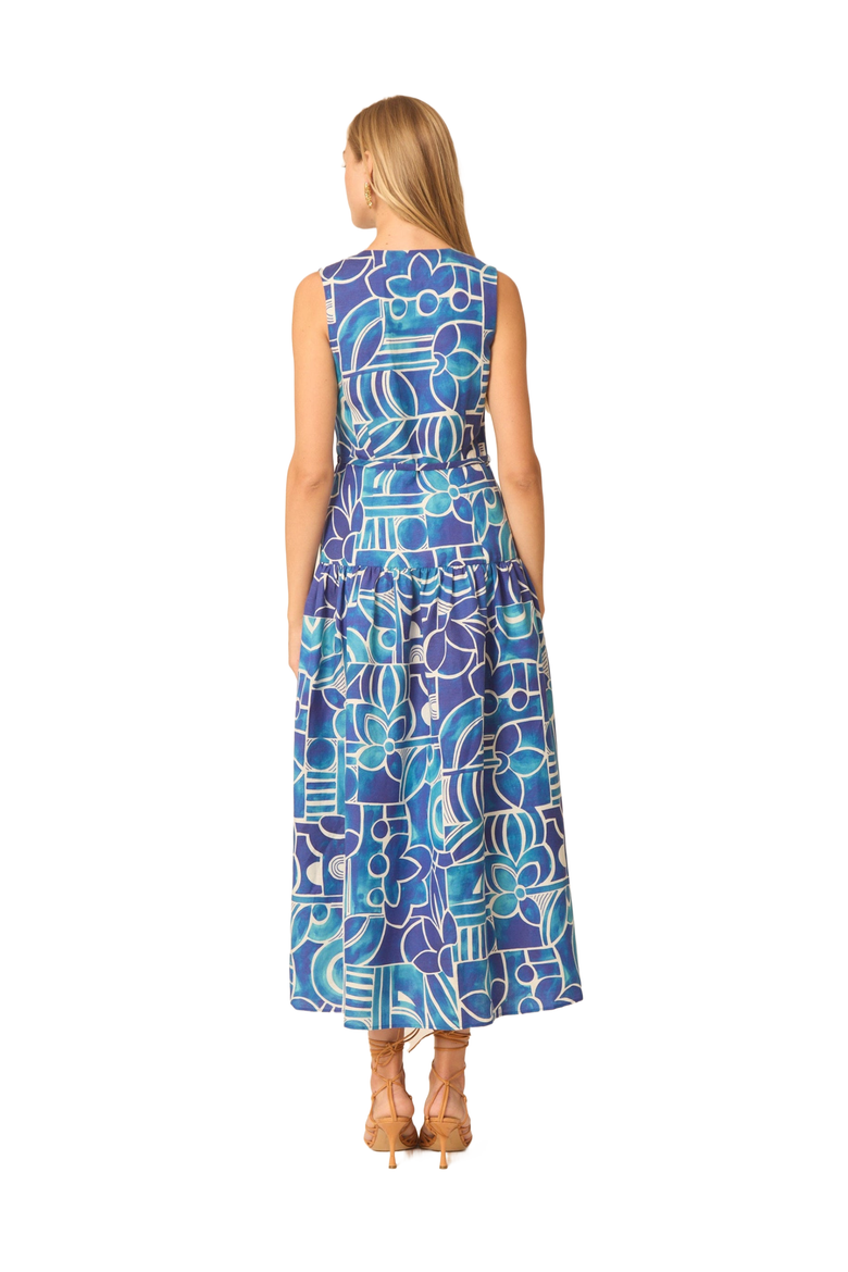 Beatriz Dress, Alternate, color, Mykonos print