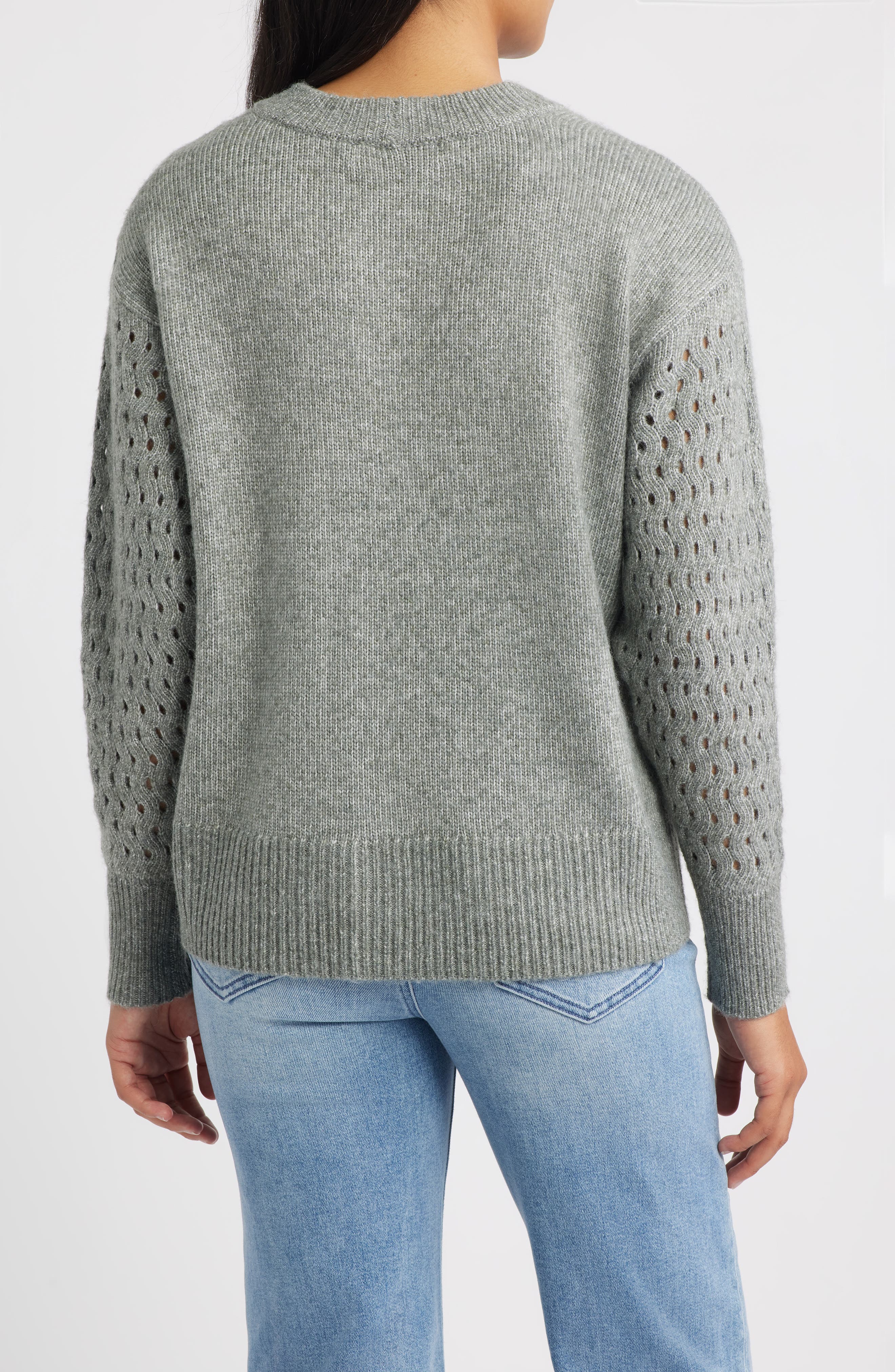 Open Stitch Sleeve Sweater - image 2
