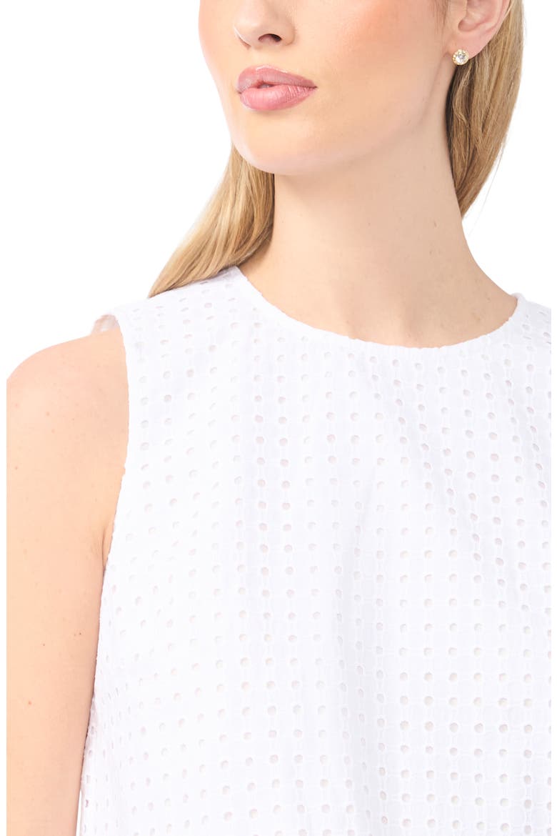 Eyelet Embroidery Shell, Alternate, color, BRIGHT WHITE