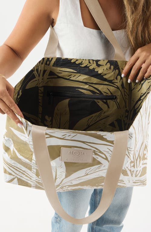 Aloha Collection Ti Leaf Holo Holo Reversible Water Resistant Tyvek® Tote In Multi