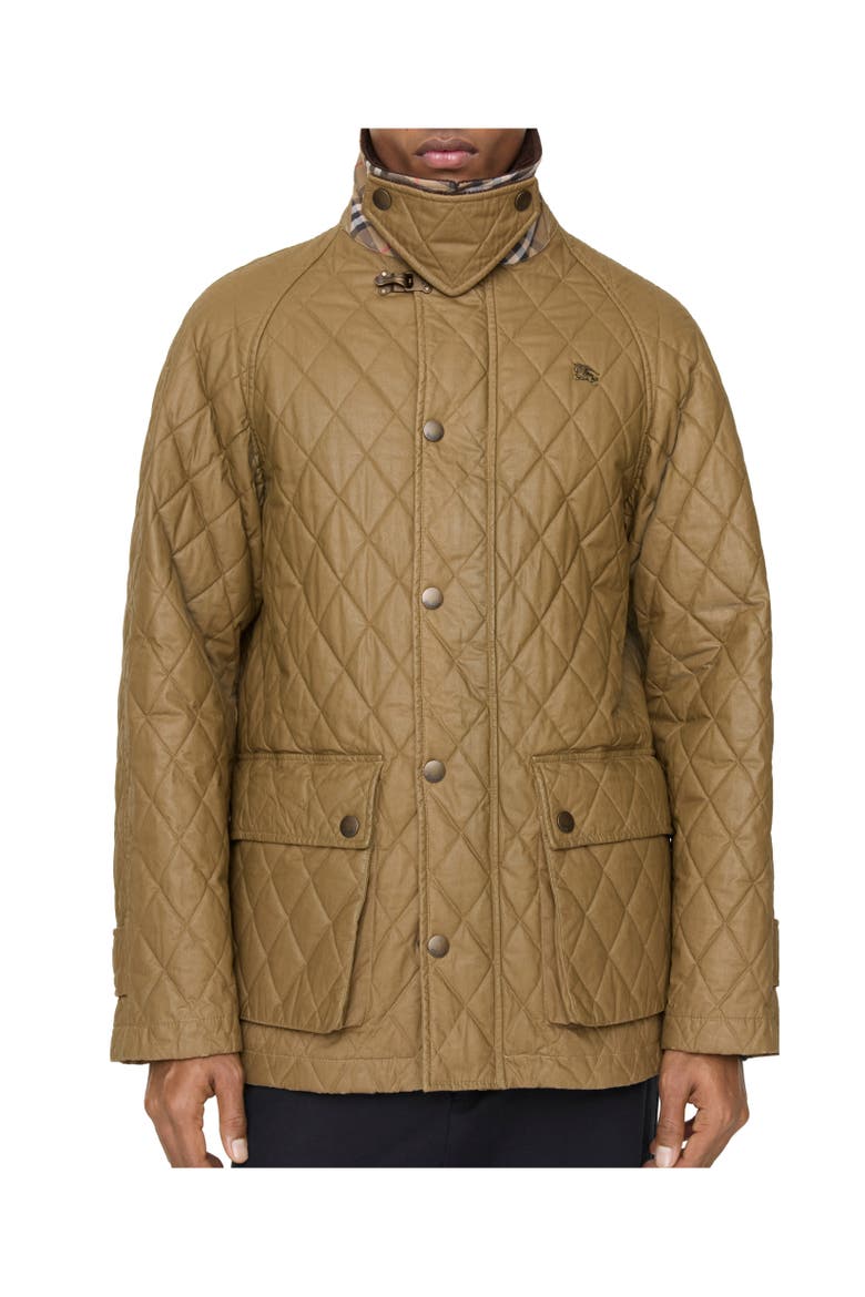 Quilted Coated Cotton Barn Jacket, Alternate, color, Walrus brown/hemlock beige
