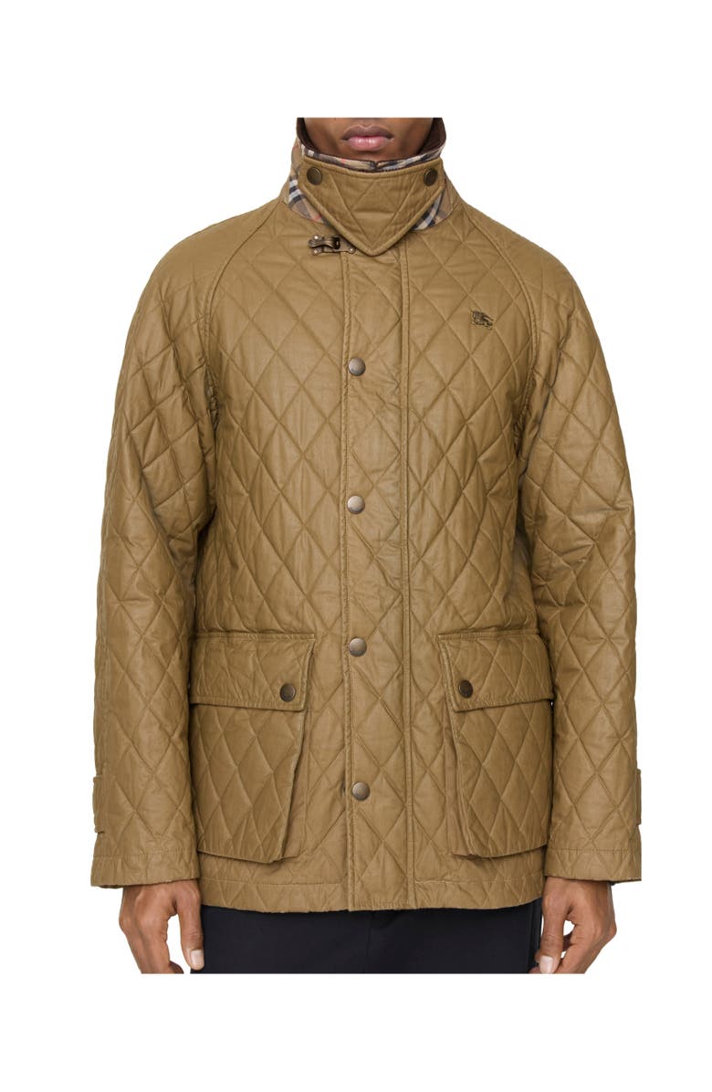 Burberry Quilted Coated Cotton Barn Jacket, Alternate, color, Walrus Brown/Hemlock Beige