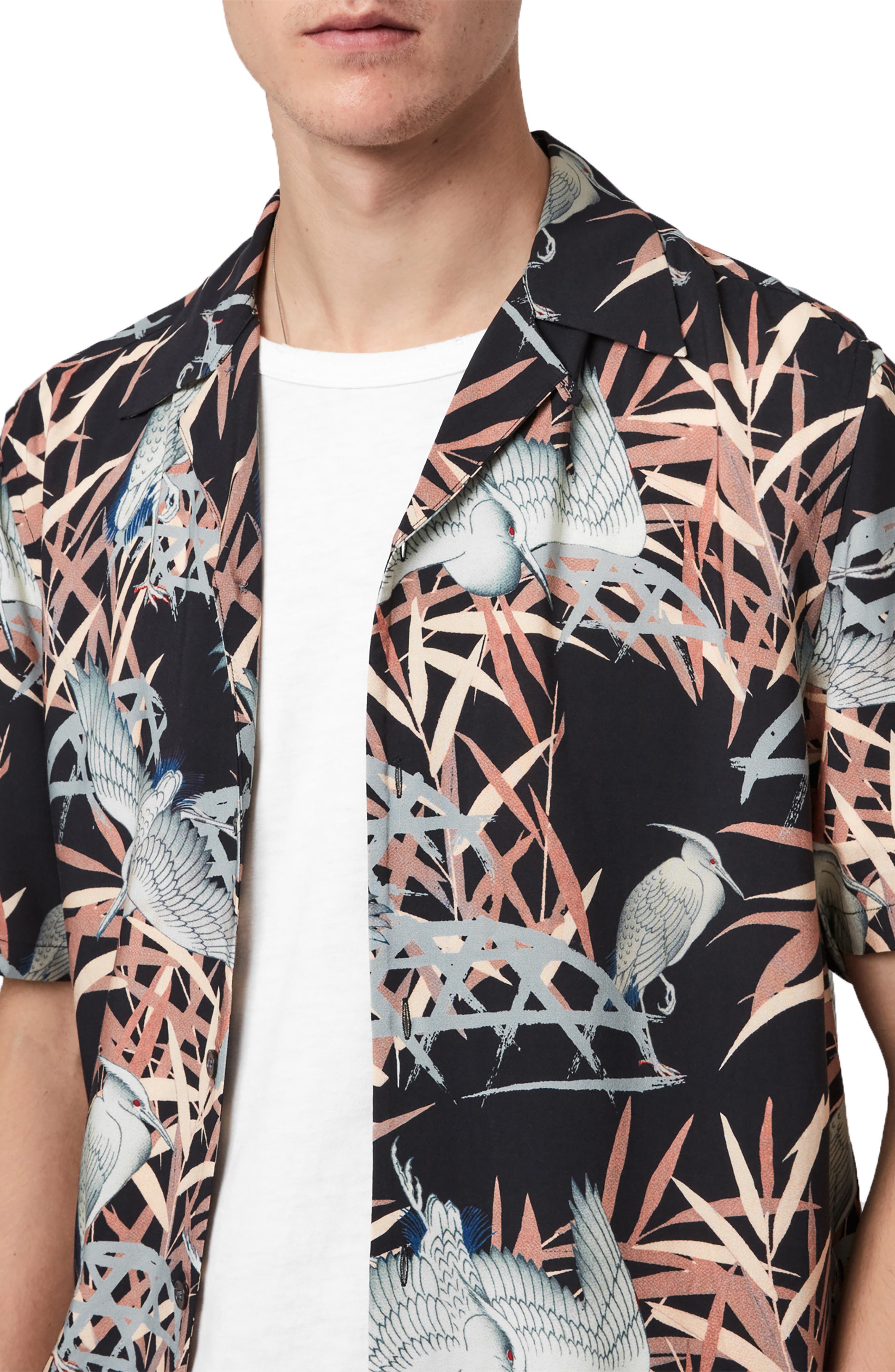 AllSaints Siber Tropical Short Sleeve Button-Up Shirt (Men) | Nordstrom