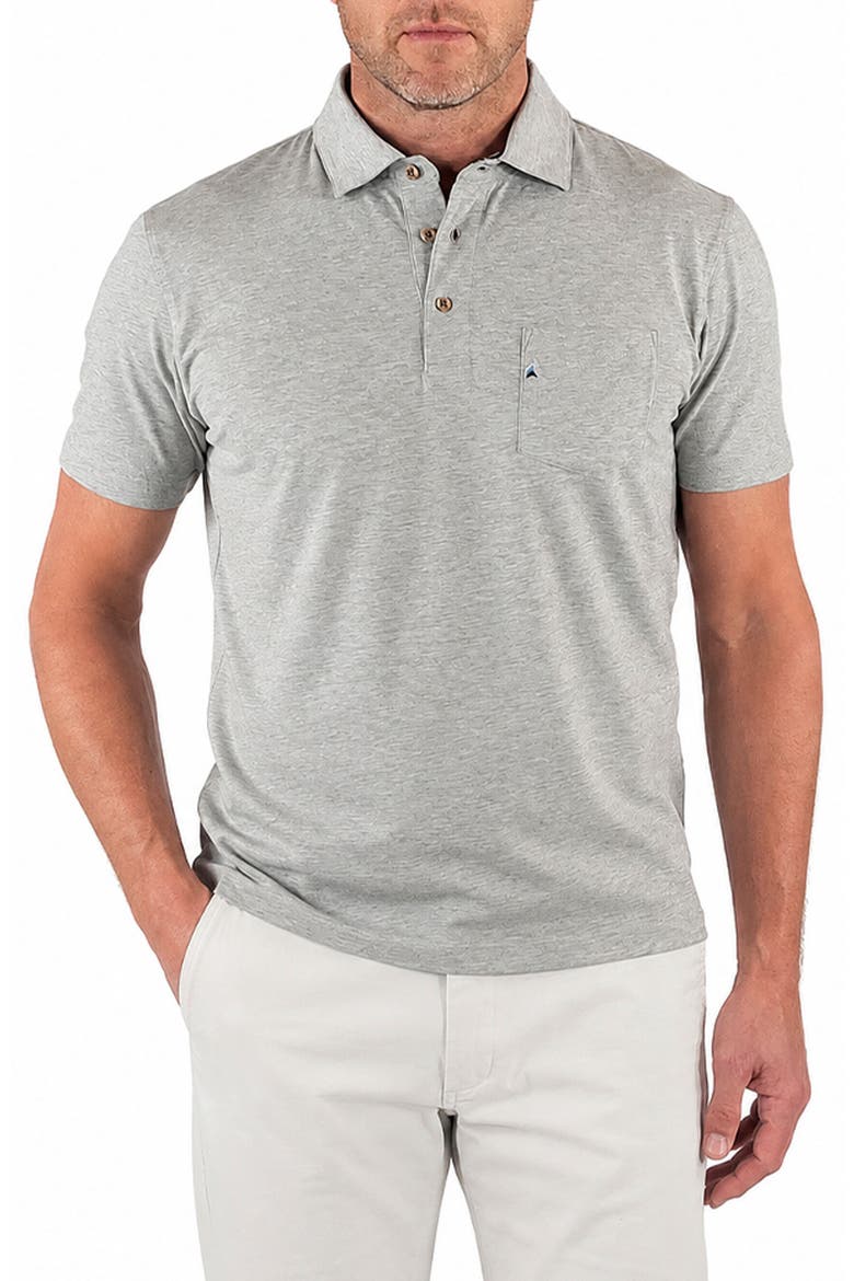 Stretch Cotton Slub Jersey Polo, Main, color, GREY HEATHER
