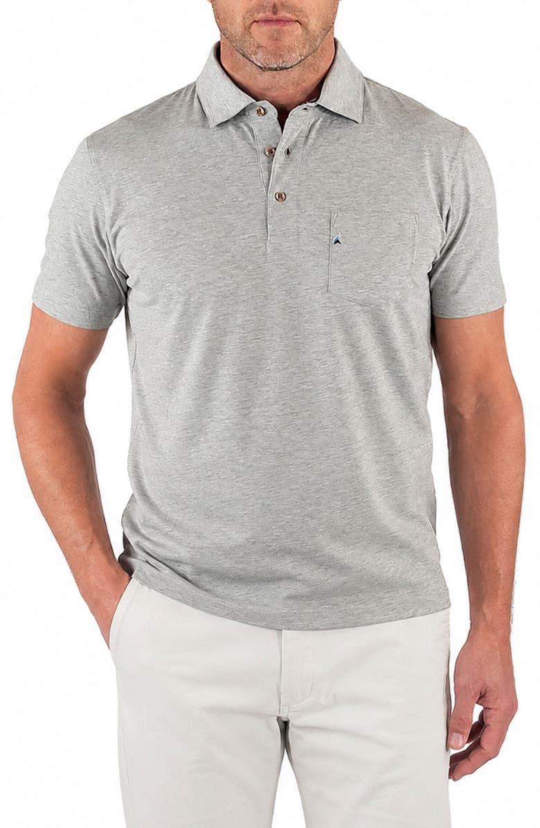 Tailor Vintage Stretch Cotton Slub Jersey Polo, Main, color, Grey Heather
