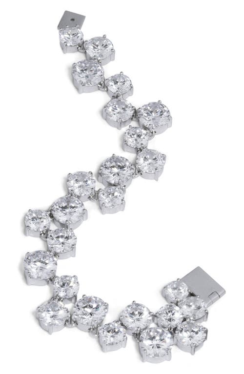 Completedworks Cubic Zirconia Bracelet In Rhodium