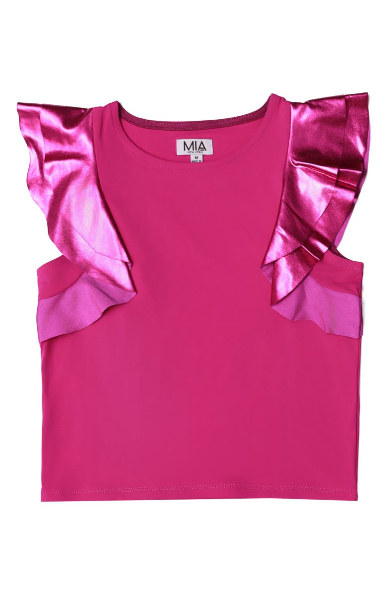 MIA New York Kids' Flutter Sleeve Top, Main, color, Berry