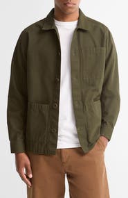 Barbour Tartan Trim Washed Cotton Shirt Jacket