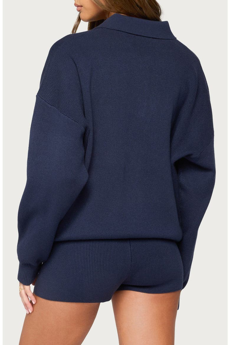Lorie Oversized Polo Sweater, Alternate, color, NAVY