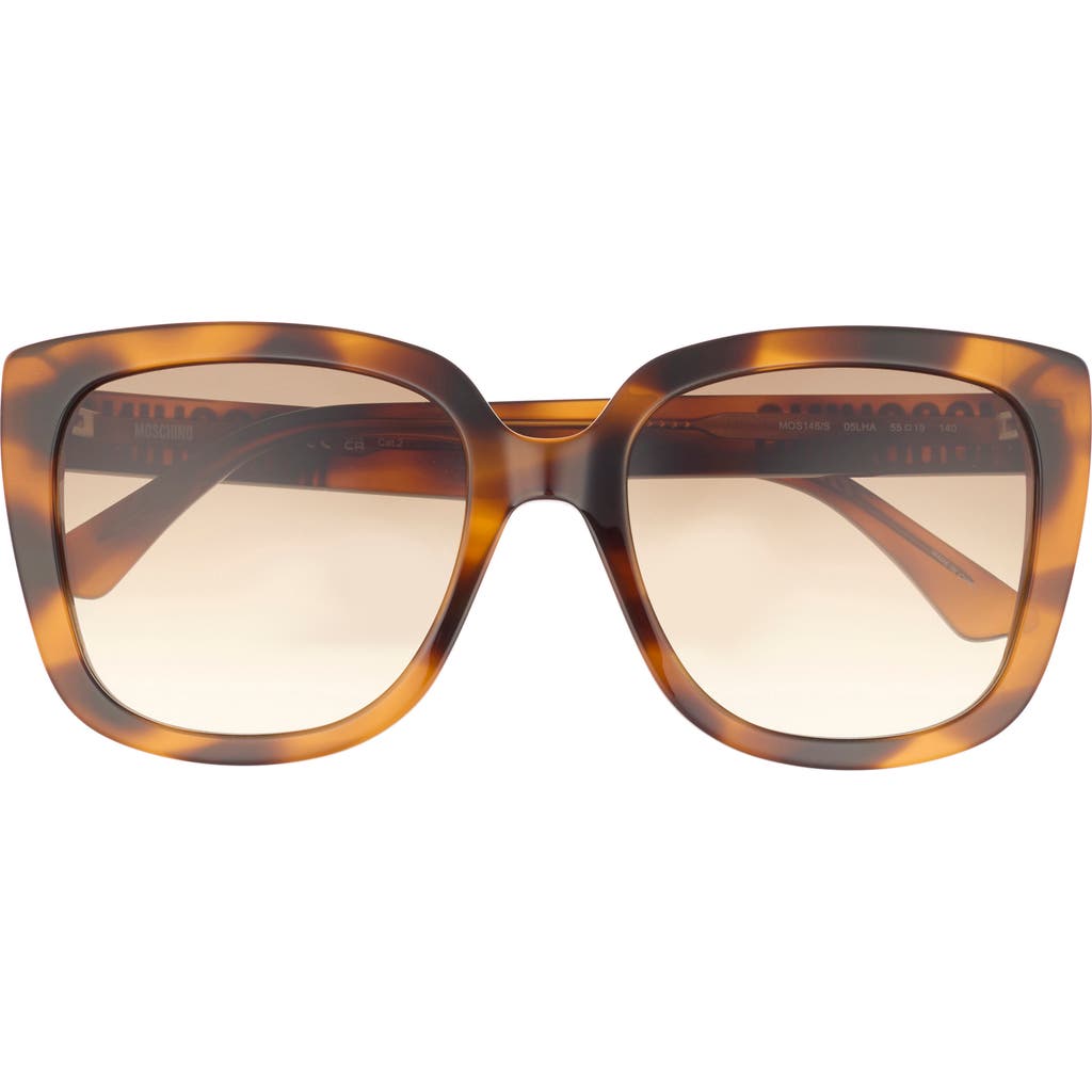 Moschino 55mm Square Sunglasses In Havana