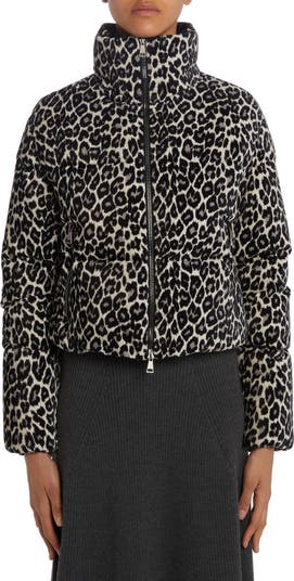 Moncler Sebou Leopard Print Crop Down Jacket Nordstrom