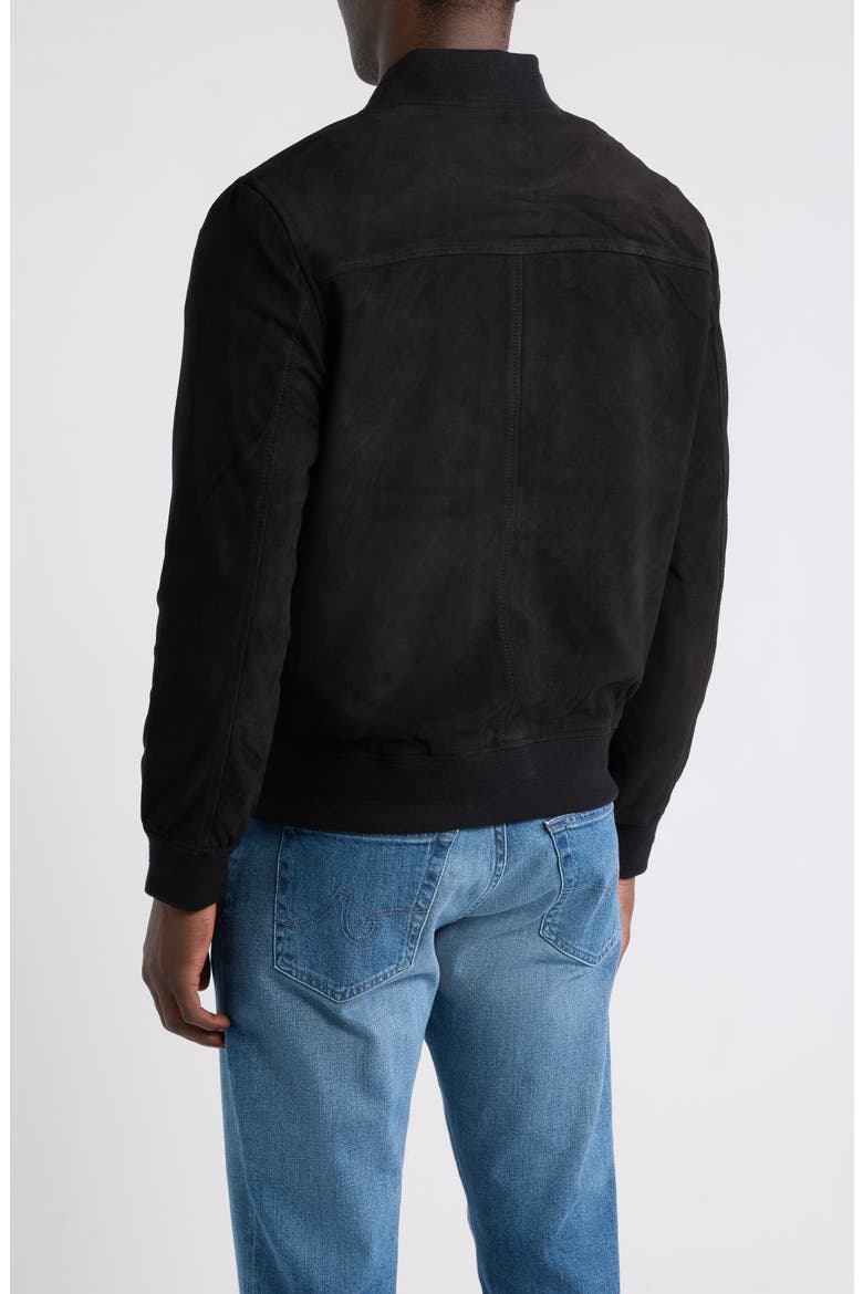 Dayton Leather Bomber Jacket, Alternate, color, TRUE BLACK