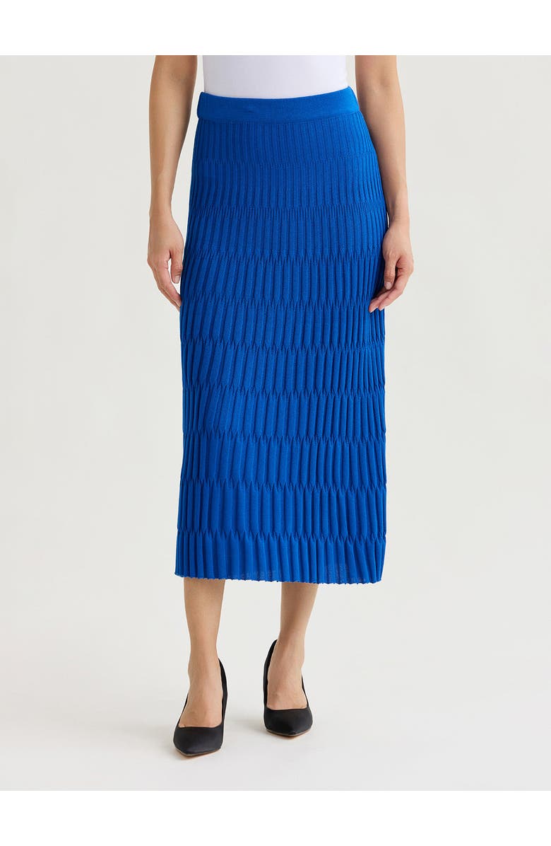 Misook Raised Geometric Soft Knit Maxi Skirt, Main, color, Aegean Blue