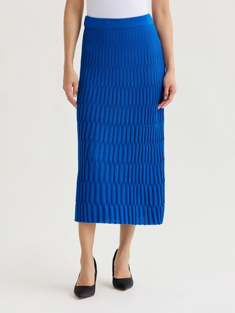 Raised Geometric Soft Knit Maxi Skirt