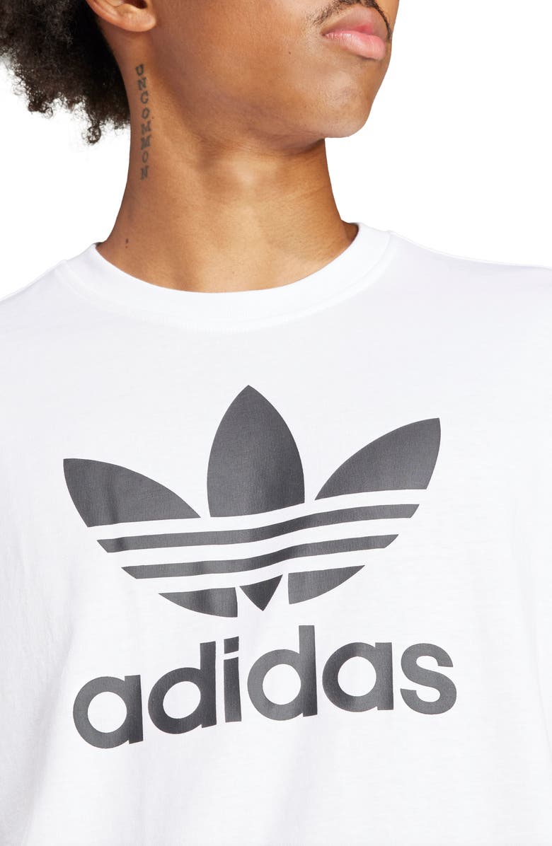 adidas Adicolor Trefoil Cotton Graphic T-Shirt, Alternate, color, White