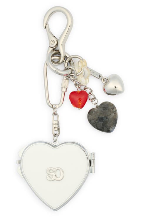 Mirror Heart Charm Key Ring