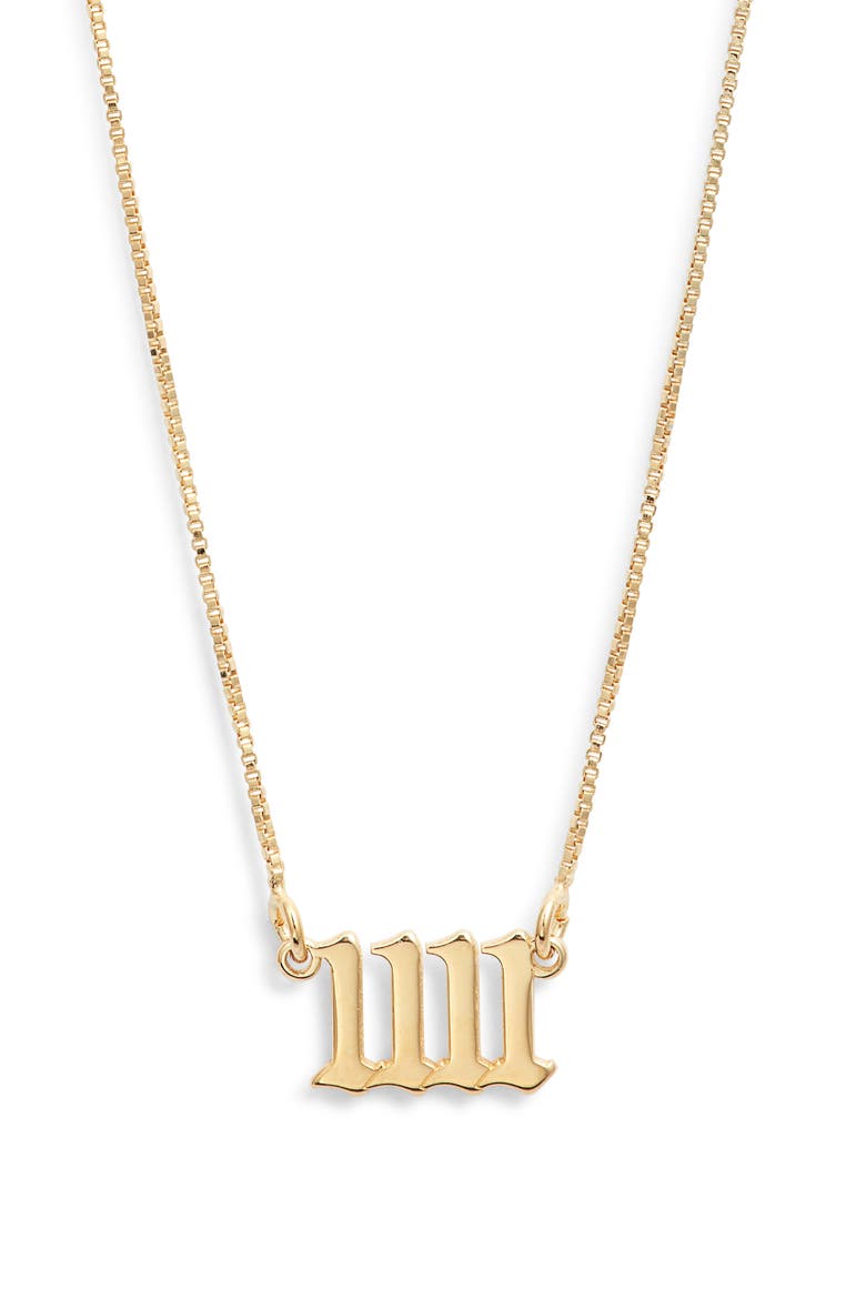 Synchronistic 1111 Pendant Necklace, Main, color, GOLD