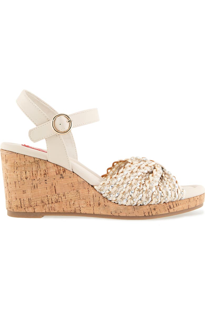 UNIONBAY Aluna Wedge Sandal, Alternate, color, Natural Crochet