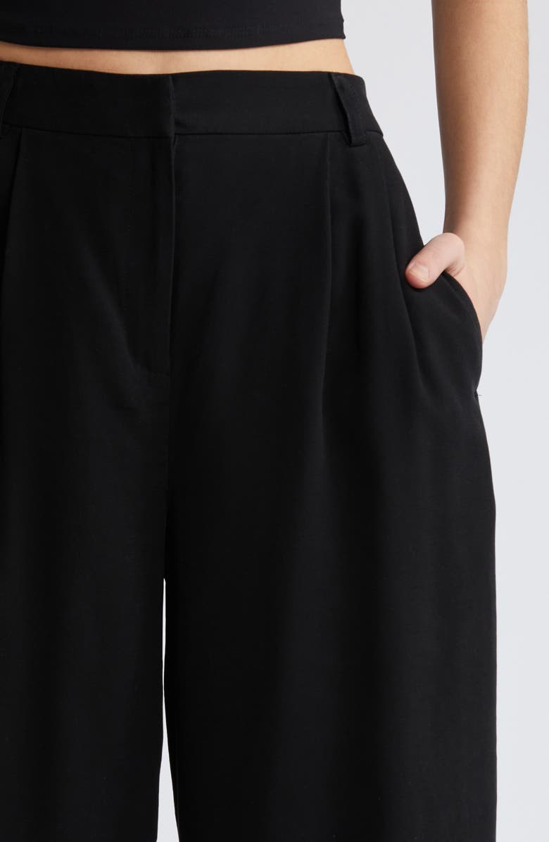 Open Edit High Waist Wide Leg Trousers, Alternate, color, Black