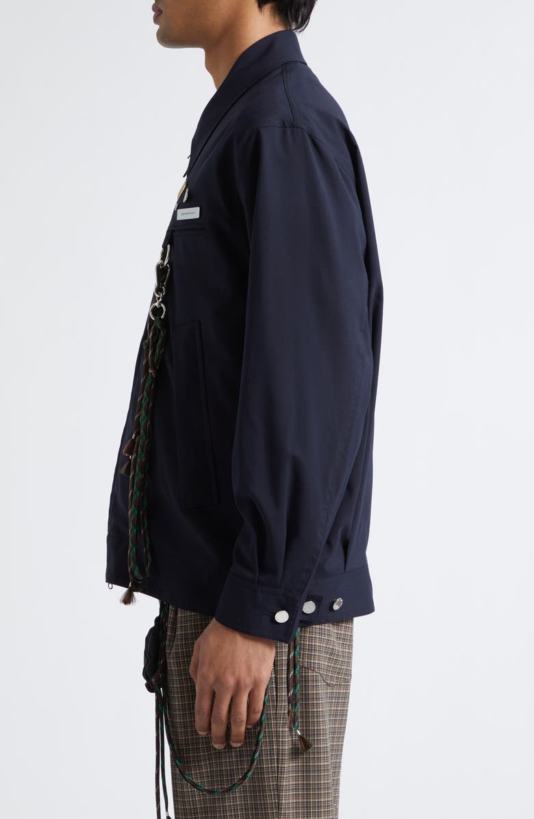 SONG FOR THE MUTE Wool Blend Coach's Jacket, Alternate, color, Navy