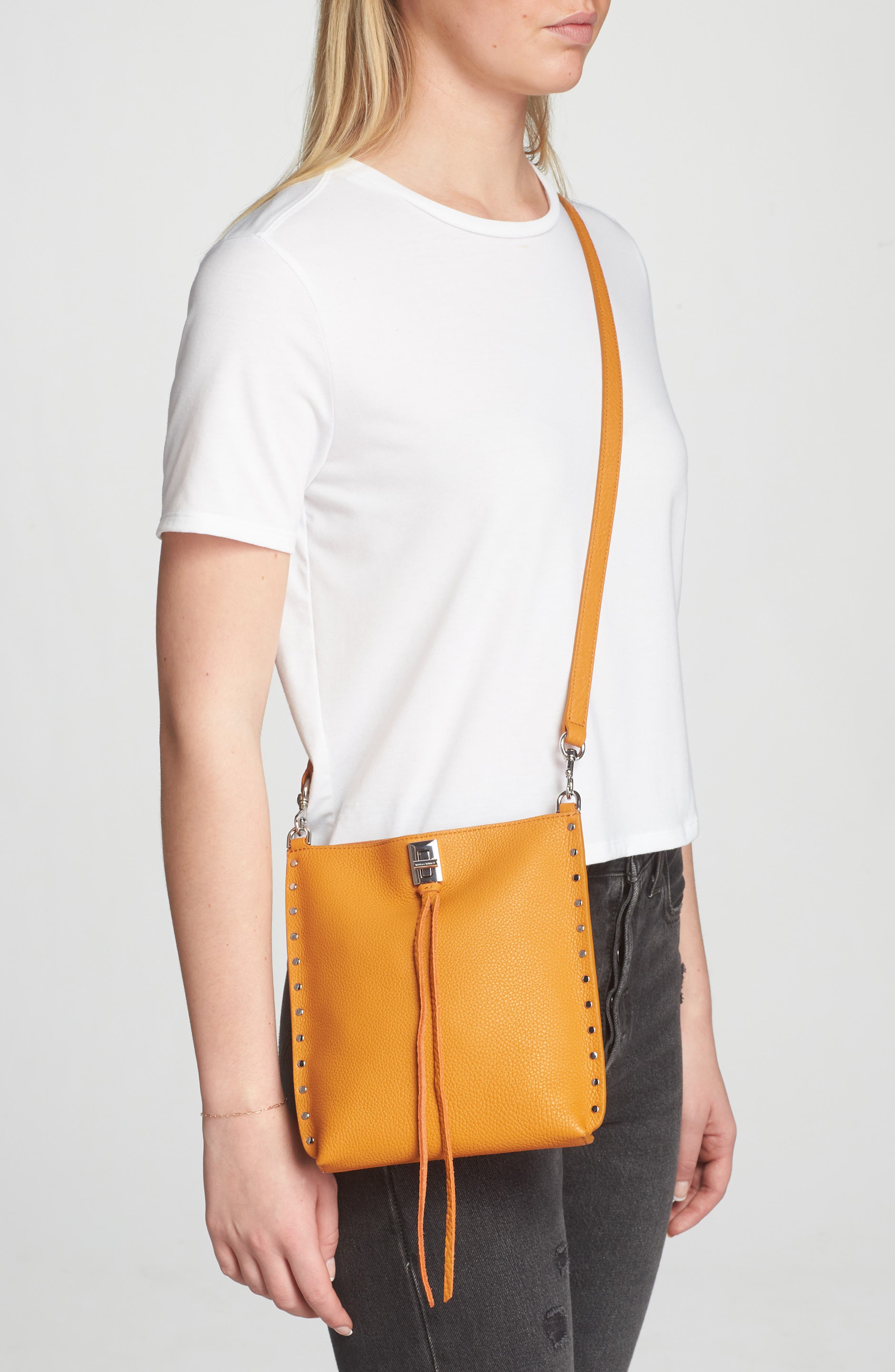 Rebecca Minkoff Darren North/South Leather Crossbody Bag, Alternate, color, 