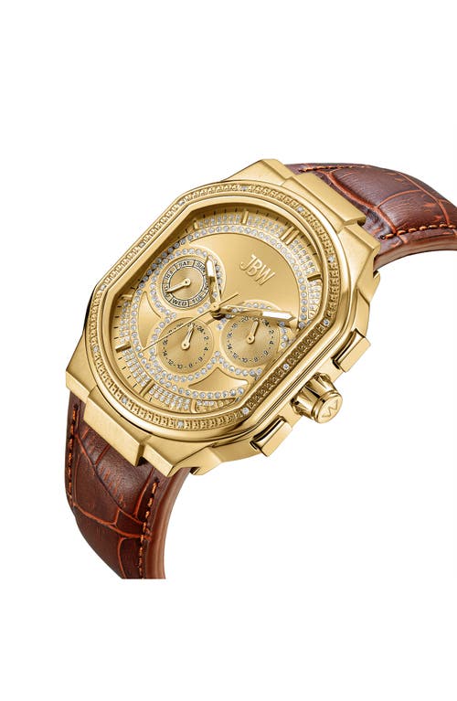 Jbw Men's Orion Diamond Watch In 18k Gold/burgundy