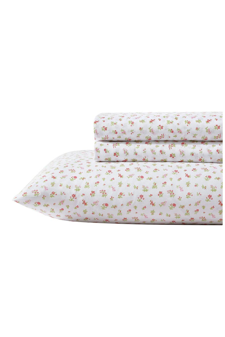 Mae Floral Print Sheet Set, Main, color, PASTEL PINK
