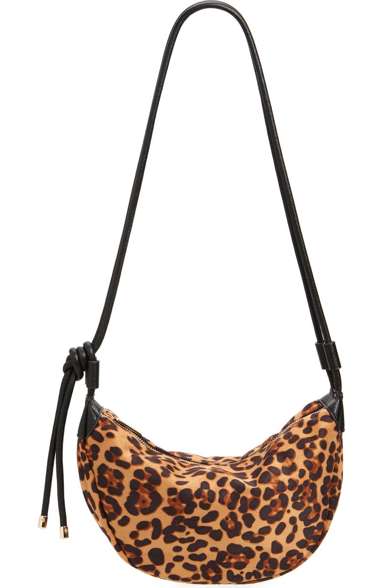 Mali + Lili Aria Leopard Recycled Vegan Leather Crossbody Bag, Main, color,