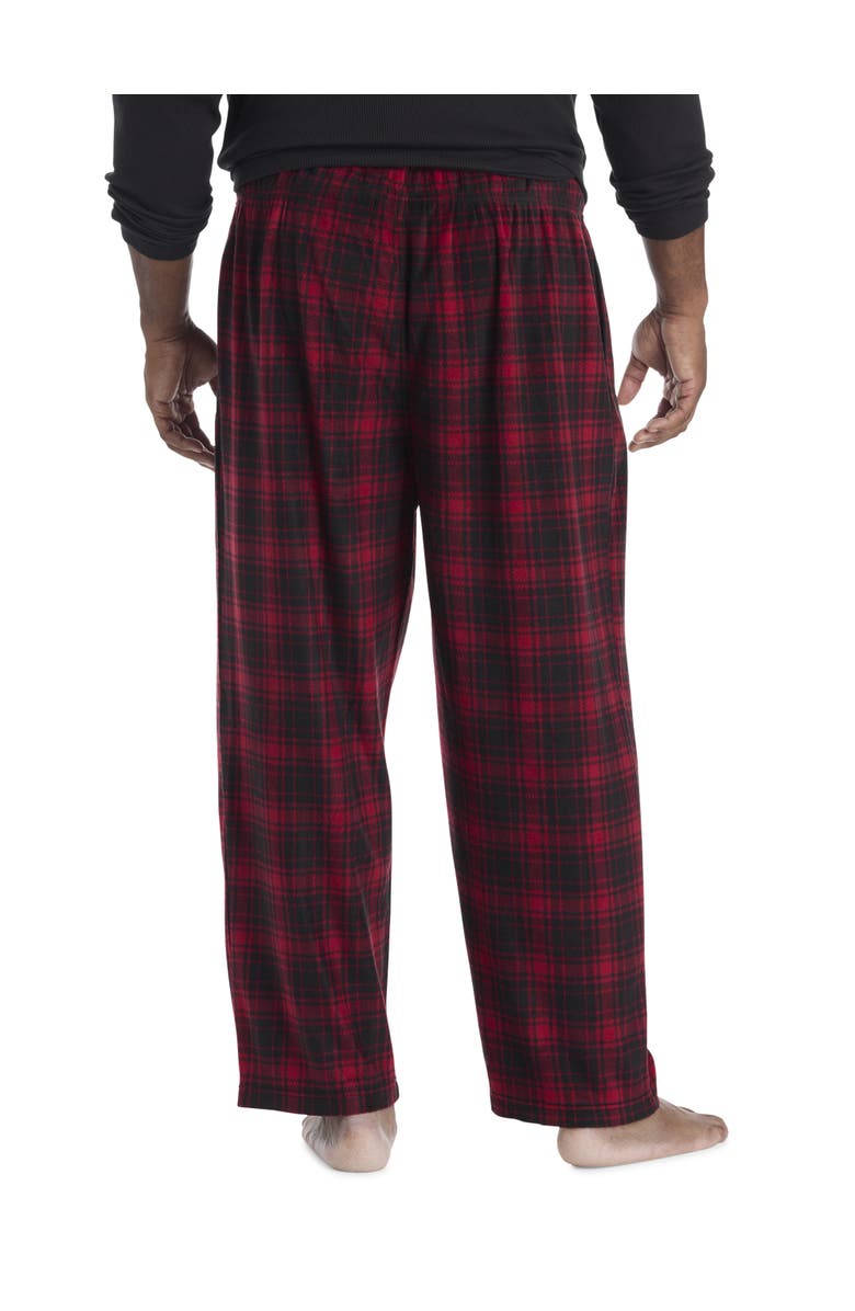 Harbor Bay by DXL Big & Tall Buffalo Check Fleece Lounge Pants, Alternate, color, Red