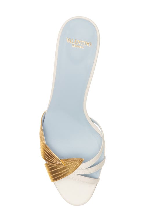 Valentino Open-toe High-heeled Sandals In Light Ivory/old Gold