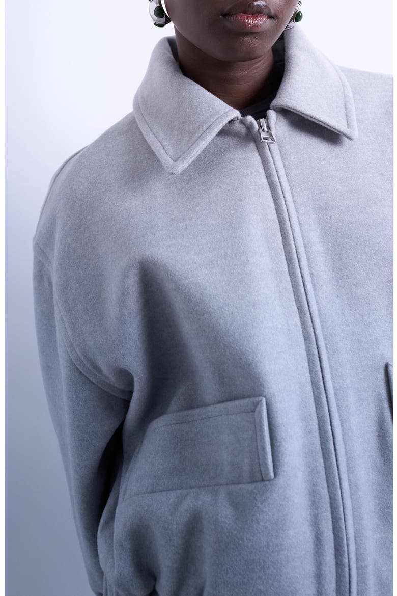 Crop Bomber Jacket, Alternate, color, LIGHT GREY