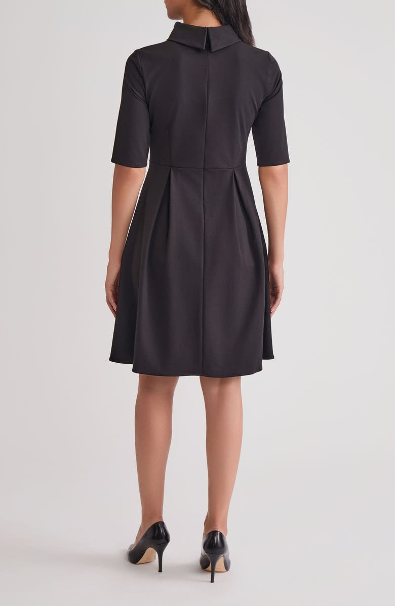 Misook Stretch Ponte Dress, Alternate, color, Black