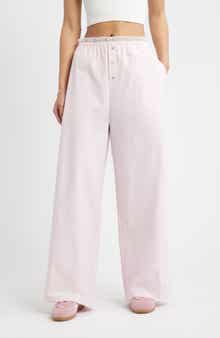 BP. Lace Waist Pinstripe Cotton Boxer Pants