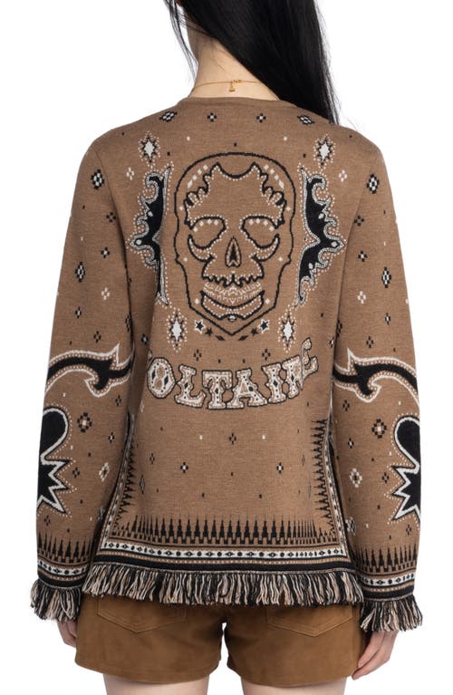 Zadig & Voltaire Leon Western Merino Wool Sweater In Brown